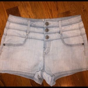High waisted jean shorts